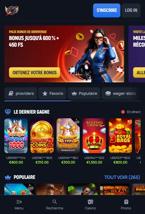 Application Aerobet: iPhone, Android et accès mobile