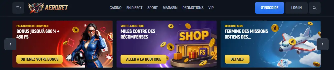Bonus Aerobet: offre d&rsquo;accueil, dépôt minimum et conditions